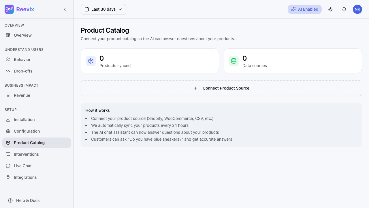 Feed sources and sync status